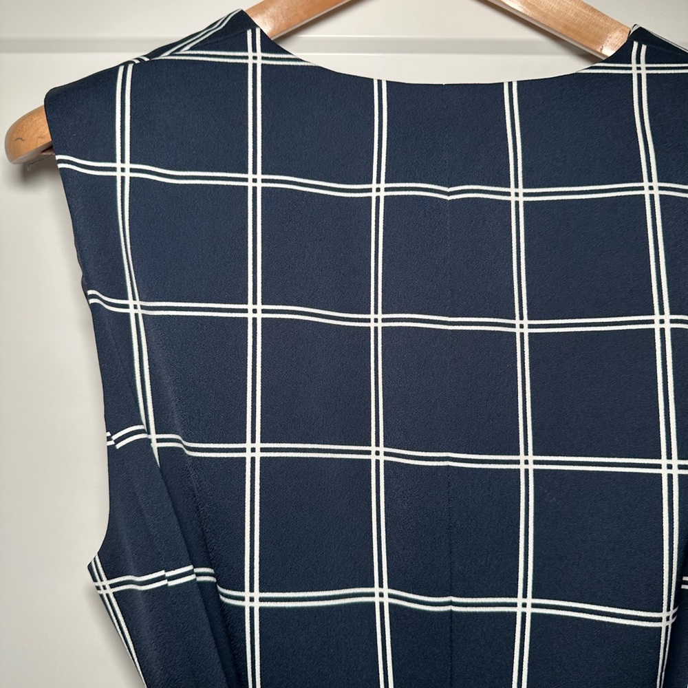 J. Crew Navy and White Plaid Sleeveless Vest - Picture 9 of 15